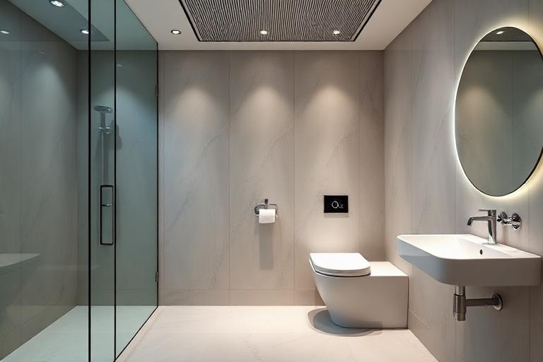 Modern bathroom with invisible smart technology