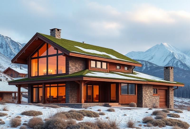 Sustainable passive solar house in a cold mountain climate